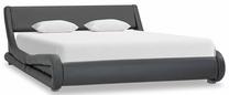 Lova pusantros vietos VLX Faux Leather 285717, 140 x 200 cm, pilka, be čiužinio, su grotelėmis