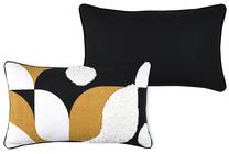 Dekoratyvinė pagalvėlė Lovely Linear, balta/garstyčių/juoda, 50 cm x 30 cm