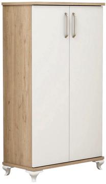 Batų dėžė Kalune Design Ari, balta/riešuto, 32.5 cm x 72 cm x 120 cm