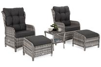 Lauko baldų komplektas Sofia, tamsiai pilka/šviesiai pilka, 2 vietų