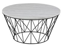 Kavos staliukas Dudley, baltas/juodas, 80 cm x 80 cm x 40 cm