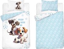 Vaikiškas patalynės užvalkalų komplektas Little Footballers, mėlyna/balta, 100 x 135 cm