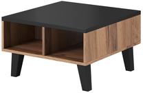 Kavos staliukas Cama Meble Lotta 60, rudas/juodas, 60 cm x 60 cm x 35 cm