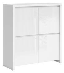 Spintelė Kaspian S128-KOM4D-BI/BIP, balta, 40.5 cm x 105 cm x 112.5 cm