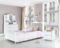 Lova viengulė Kalune Design Nil 1934, balta, be čiužinio