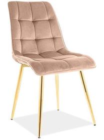Valgomojo kėdė Chic Velvet CHICVZLBE, aukso/smėlio, 43 cm x 50 cm x 88 cm