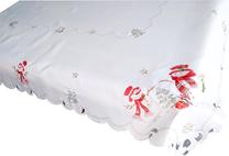 Kalėdinė staltiesė stačiakampė OS-304-A, balta/raudona/žalia, 140 x 220 cm