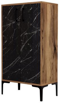 Batų dėžė Kalune Design Prag 845HCT4112, ruda/balta/juoda, 35 cm x 60 cm x 111 cm