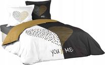 Patalynės užvalkalų komplektas Douceur d`Interieur Miu, aukso/baltas/juodas, 220 x 240 cm