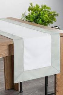 Stalo takelis stačiakampė Sandi, alyvuogių žalia/kreminė, 40 x 140 cm