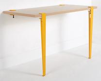 Kosmetinis staliukas Kalune Design Thetis 631LGG1279, geltona/medžio, 90 cm x 45 cm x 75 cm