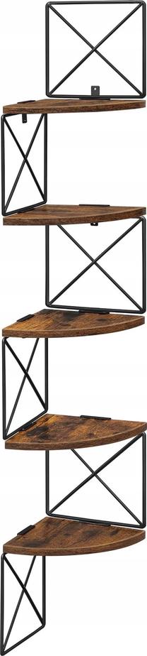 Sieninė lentyna Vasagle, juoda/ruda, 20 cm x 20 cm x 127.5 cm