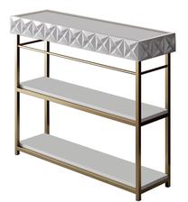 Konsolinis staliukas Kalune Design Zumrut, aukso/baltas, 102 cm x 32 cm x 83 cm