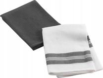 Virtuvinių rankšluosčių rinkinys Douceur d`Interieur Auberge, baltas/pilkas, 70 cm x 50 cm, 2 vnt.