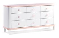 Komoda Kalune Design Lima 2263, balta/rožinė, 89 cm x 48 cm x 84 cm