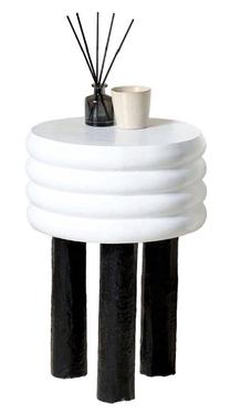 Kavos staliukas Beliani Kikiwa, baltas/juodas, 33 cm x 33 cm x 51 cm