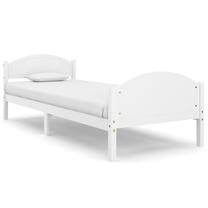 Lova viengulė VLX Solid Pine Wood 322031, 90 x 200 cm, balta, be čiužinio, su grotelėmis