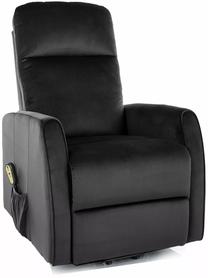 Atlošiamas krėslas Leto Velvet, juoda, 90 cm x 68 cm x 107 cm