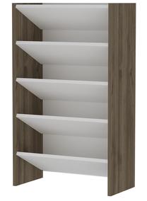 Batų lentyna Kalune Design Nil 4, balta/riešuto, 60 cm x 29.8 cm x 100 cm