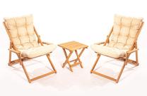 Lauko baldų komplektas Floriane Garden MY005, kreminės spalvos/rudas, 2 vietų