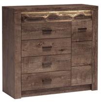 Komoda Indianapolis I17, medžio/tamsiai ruda, 108.5 cm x 42 cm x 104 cm