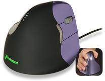 Kompiuterio pelė Evoluent Mouse 4 Small Right, usb / ps/2 laidas, juoda/violetinė