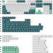 Klaviatūros dangtelis Keychron Double-Shot PBT Full Keycap Set White Mint 219 pcs, balta/žalia