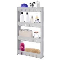 Vonios kambario lentyna ant ratų Springos, pilka, 12.5 cm x 54 cm x 101.5 cm