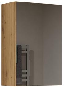Pakabinama vonios spintelė su veidrodžiu Pola 1DL, ąžuolo, 22 cm x 40 cm x 60 cm
