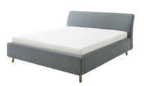 Lova dvigulė Mila Smooth, 180 x 200 cm, ąžuolo/mėlyna, be čiužinio, su grotelėmis