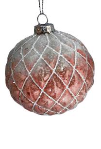 Ziemassvētku eglīšu rotaļlietu komplekts Christmas Touch EBF045620, sudraba krās./rozā krās., 8 cm, stikls, 4 gab.