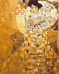 Tapymas pagal skaičius Brushme Portrait of Adele Bloch-Bauer I. Gustav Klimt, aukso sp./įvairių spalvų