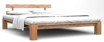Gulta pusotrvietīga VLX Bed Frame Solid Oak, 160 x 200 cm, ozola krās., bez matrača, ar režģi