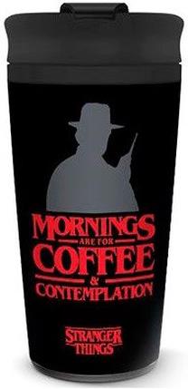 Krūzīte Pyramid International Stranger Things Coffee and Contemplation, melna krās., 450 ml