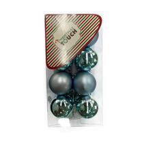 Eglutės žaisliukų rinkinys Christmas Touch N3/4016AB, žydra sp., 4 cm, plastikas, 16 vnt.