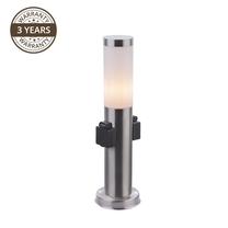 Brīvi stāvošs āra gaismeklis Domoletti DH022K-450, 23W, E27, IP44, sudraba krās., 13 cm x 46 cm