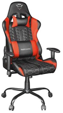Spēļu krēsls Trust Resto GXT 708R, 66 x 74 x 127 - 134 cm, melna krās./sarkana krās.