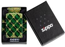 Žiebtuvėlis Zippo Argyle Leaf 46265, geltona sp./žalia sp.