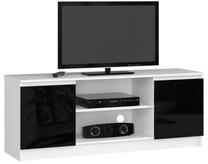 TV galds Akord RTV 2D 1P, balta krās./melna krās., 40 cm x 140 cm x 55 cm