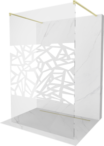 Dušas siena Mexen Kioto Walk-in, 120 cm x 200 cm, brushed gold krās./rūdītais