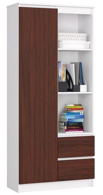 Biuro spinta Akord R11, balta sp./tamsiai ruda sp., 180 cm x 80 cm x 35 cm