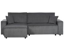 Kampinė sofa - lova Beliani Abacka, grafito sp., kairinė, 247 x 147 cm x 90 cm