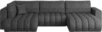 Kampinė sofa Bonito Leve 5, tamsiai pilka sp., dešininė, 170 x 340 cm x 92 cm