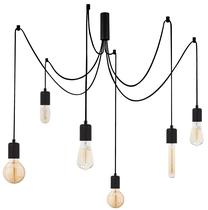 Valgusti rippuv Opviq Kabluni MR - 928 536NTD1124, E27, 6 x 40 W, ilma katteta / must v.