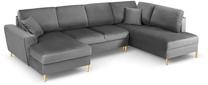 Sofa-lova Micadoni Home Moghan Velvet Panoramic, šviesiai pilka sp., dešininė, 313 x 194 cm x 88 cm