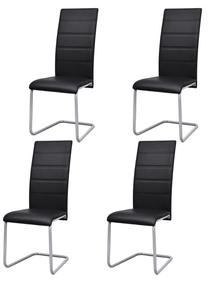 Kėdžių rinkinys VLX Cantilever 242290 242290, juoda sp., 52.5 cm x 41 cm x 102.5 cm, 4 vnt.
