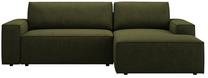 Kampinė sofa - lova Micadoni Jodie Boucle, alyvuogių žalia sp., dešininė, 246 x 151 cm x 86 cm