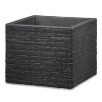 Gėlių vazonas Scheurich Stony Black 64457, plastikinis, Ø 38 cm, tamsiai pilka sp.