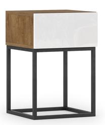 Naktinis staliukas Avorio SF-AVO-W-STN40, ruda sp./balta sp./juoda sp., 60 cm x 40 cm x 40 cm