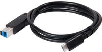 Vads Club 3D USB Type-C, USB B male, 1 m, melna krās.